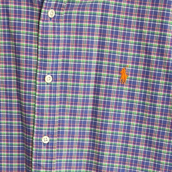 Ralph Lauren Classic Fit Oxford Shirt Plaid Mens Large Preppy Polo Pony Logo EUC - Picture 11 of 12